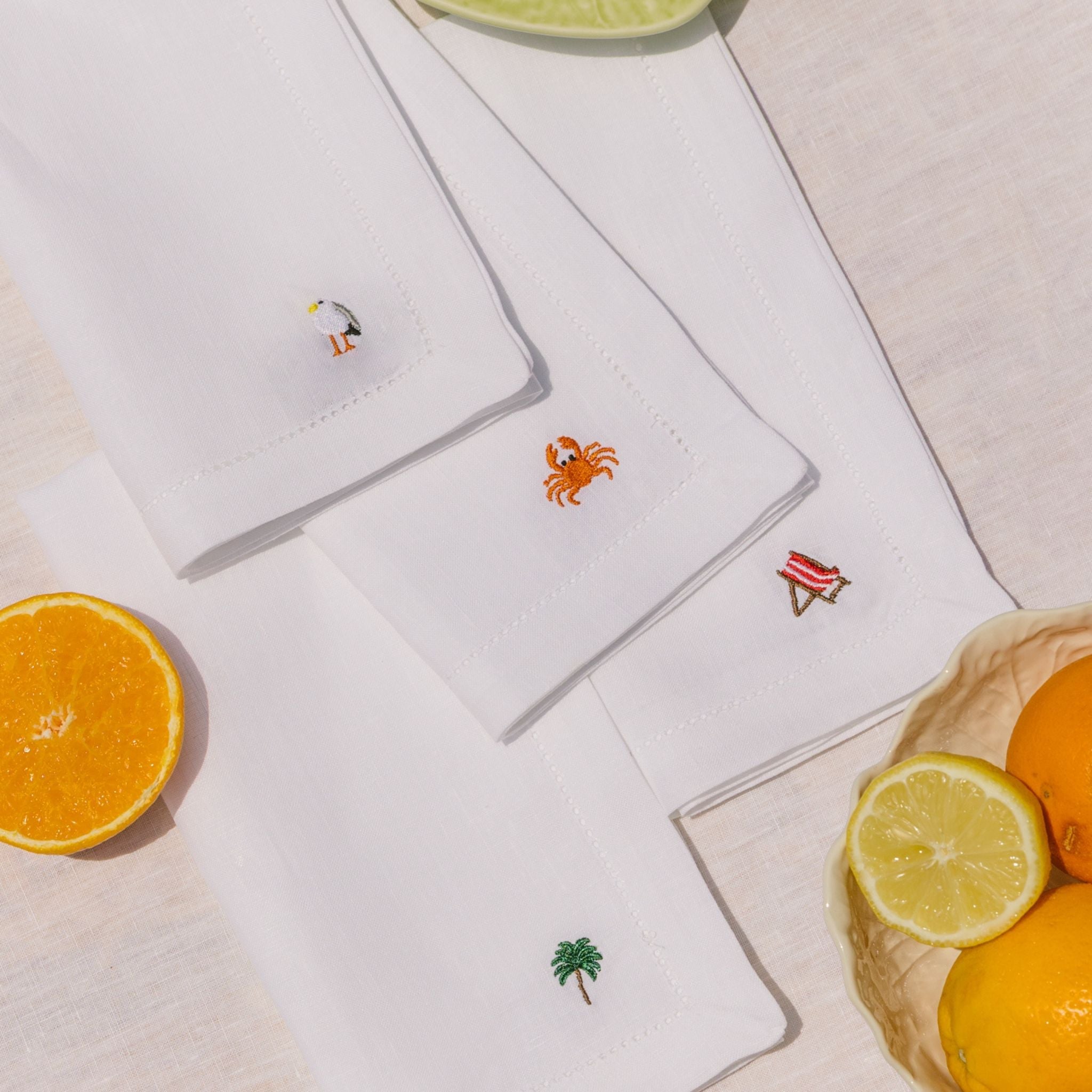 Mafra linen Napkins with summer embroidery - Torres Novas