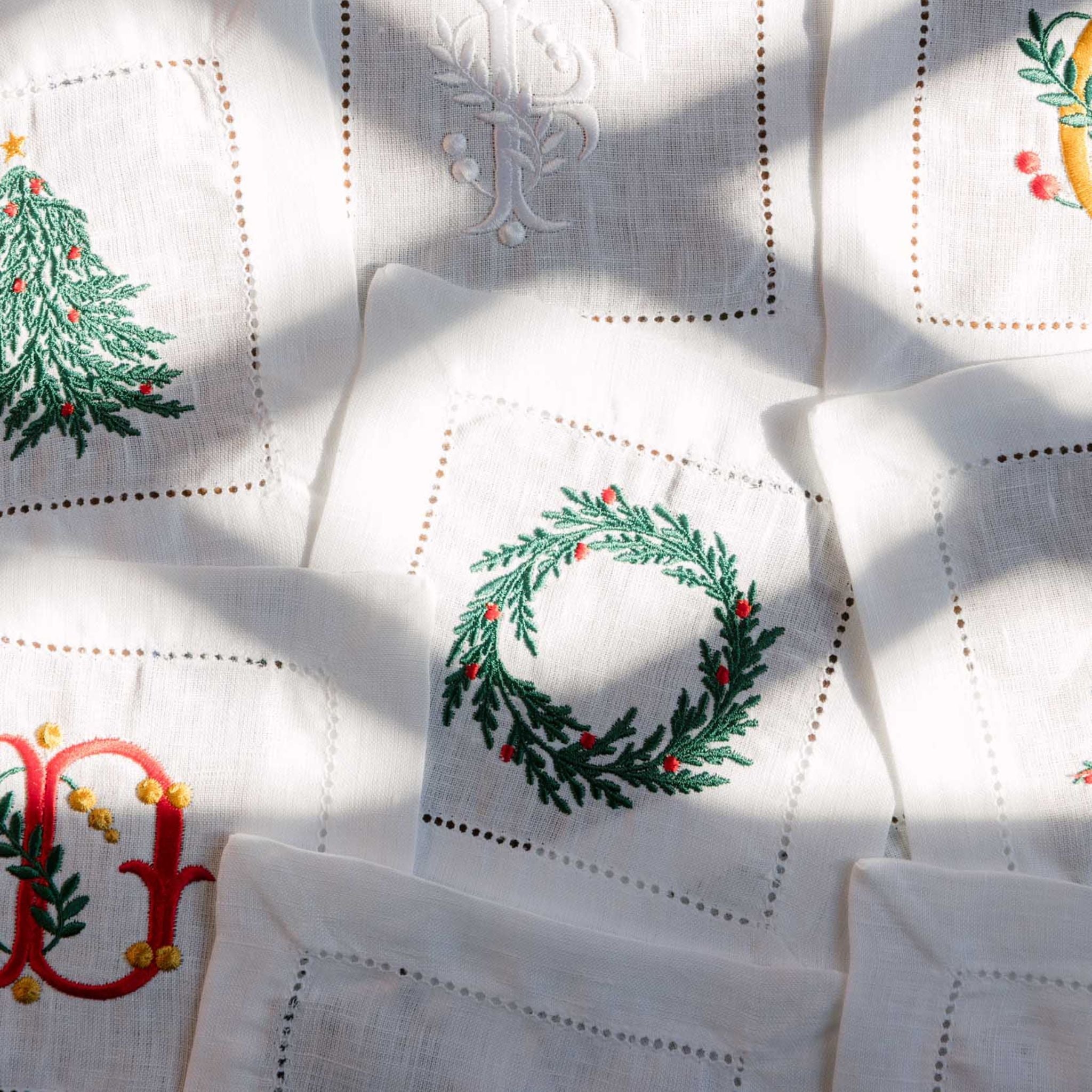 Mafra linen with christmas tree and wreath embroidery - Torres Novas