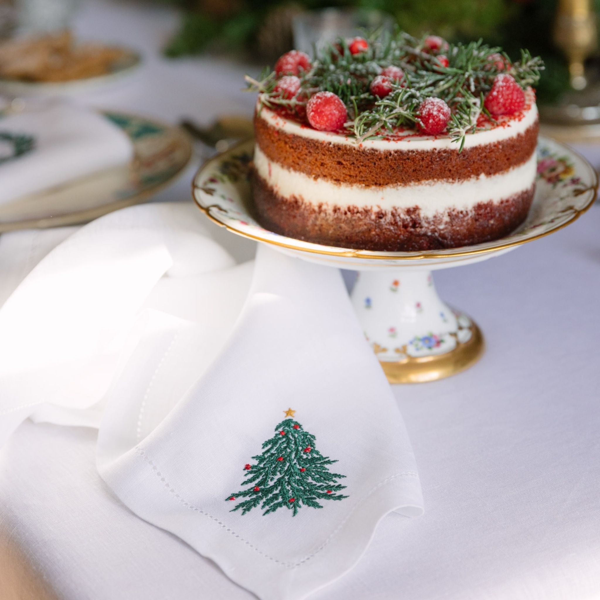 Mafra linen with christmas tree and wreath embroidery - Torres Novas