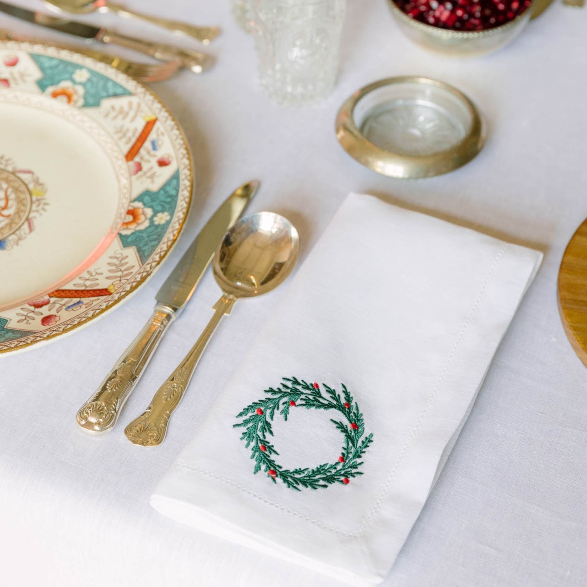 Mafra linen with christmas tree and wreath embroidery - Torres Novas