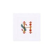 Mafra linen cocktail napkins with letter embroidery (Pack of 4) - Torres Novas