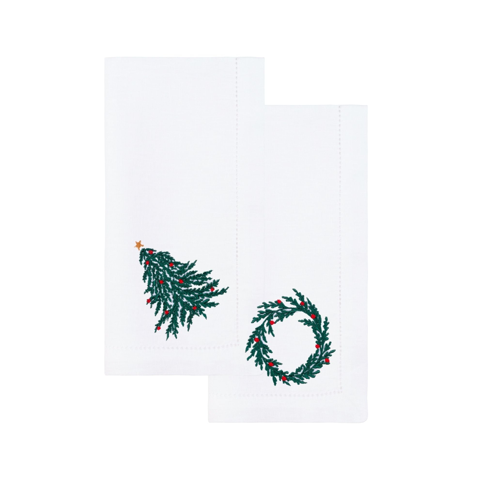 Mafra linen with christmas tree and wreath embroidery - Torres Novas