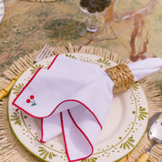 White Nazaré napkins with fruit embroidery - Torres Novas