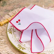 White Nazaré napkins with fruit embroidery - Torres Novas