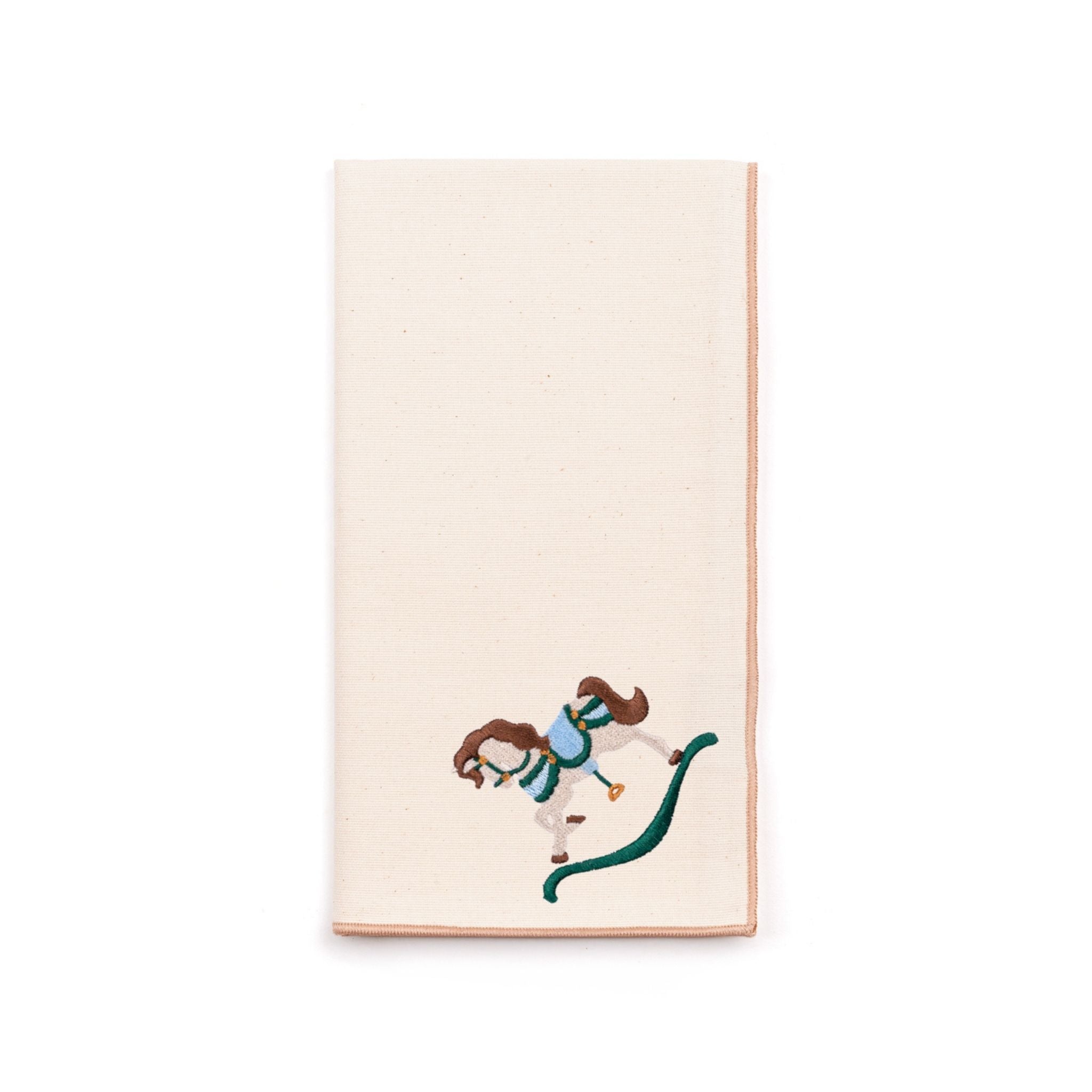 Ecru Nazaré napkins with horse embroidery - Torres Novas