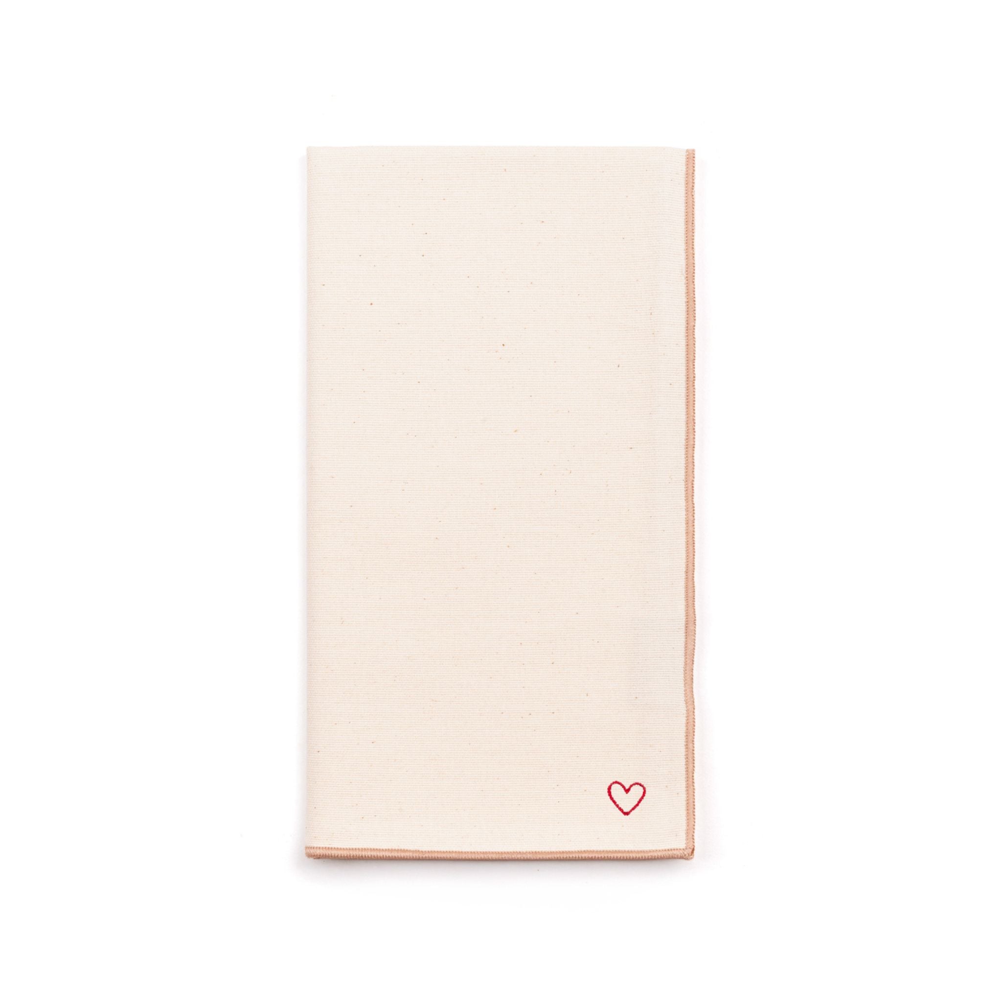 Ecru Nazaré napkins with heart embroidery - Torres Novas