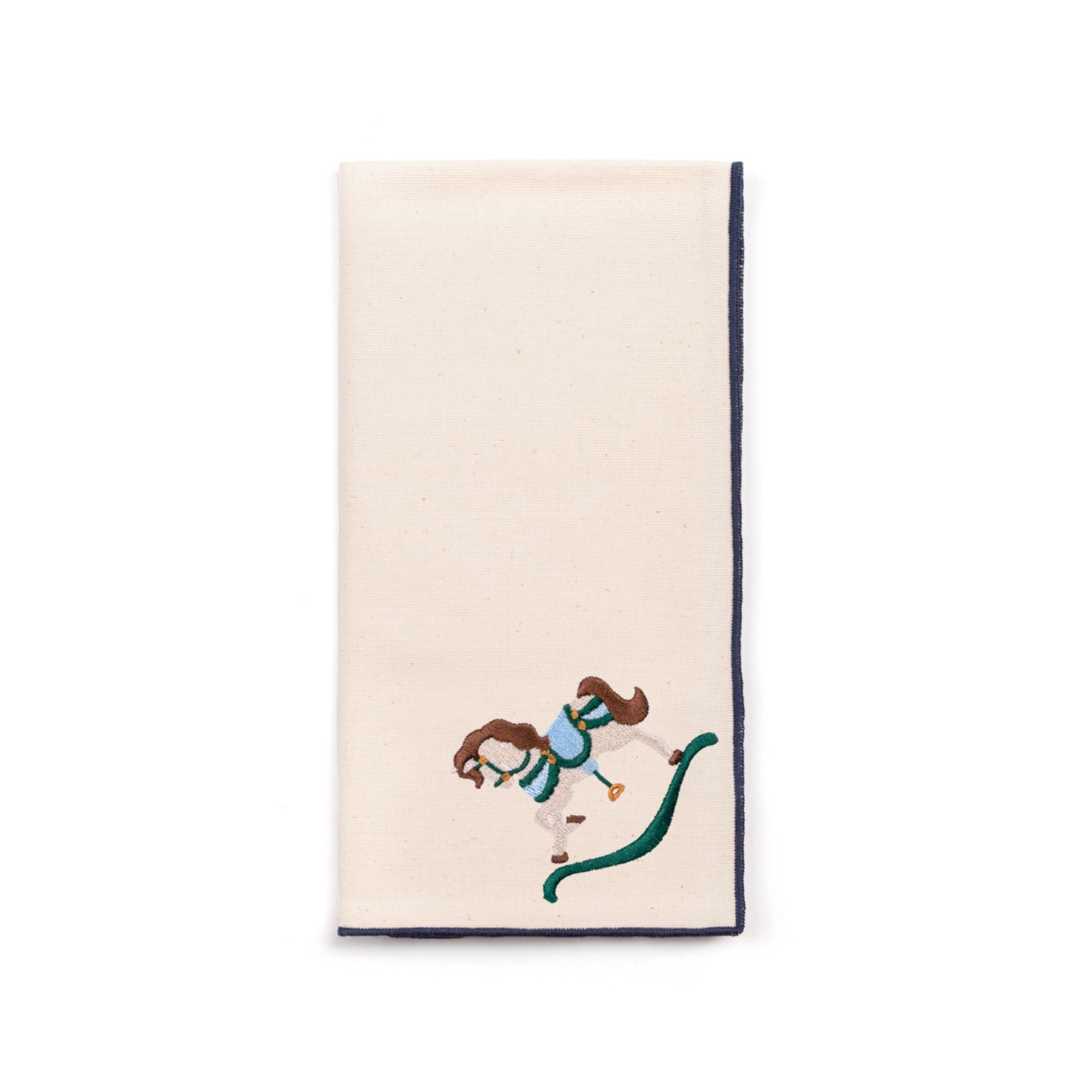 Ecru Nazaré napkins with horse embroidery - Torres Novas