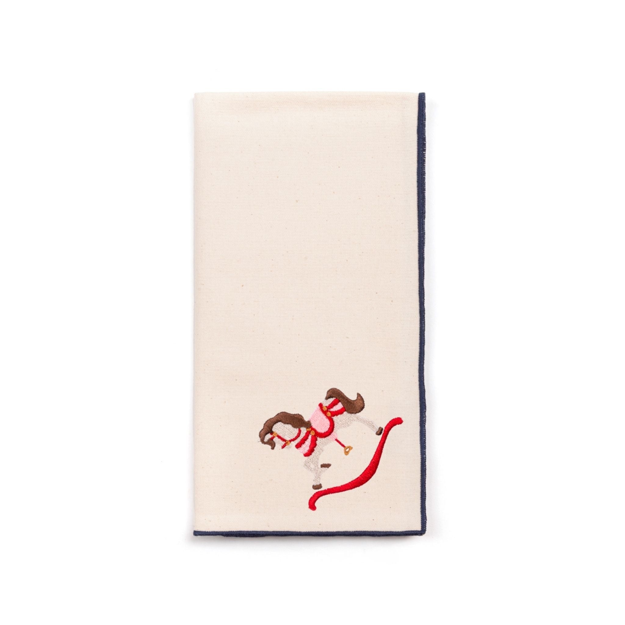 Ecru Nazaré napkins with horse embroidery - Torres Novas