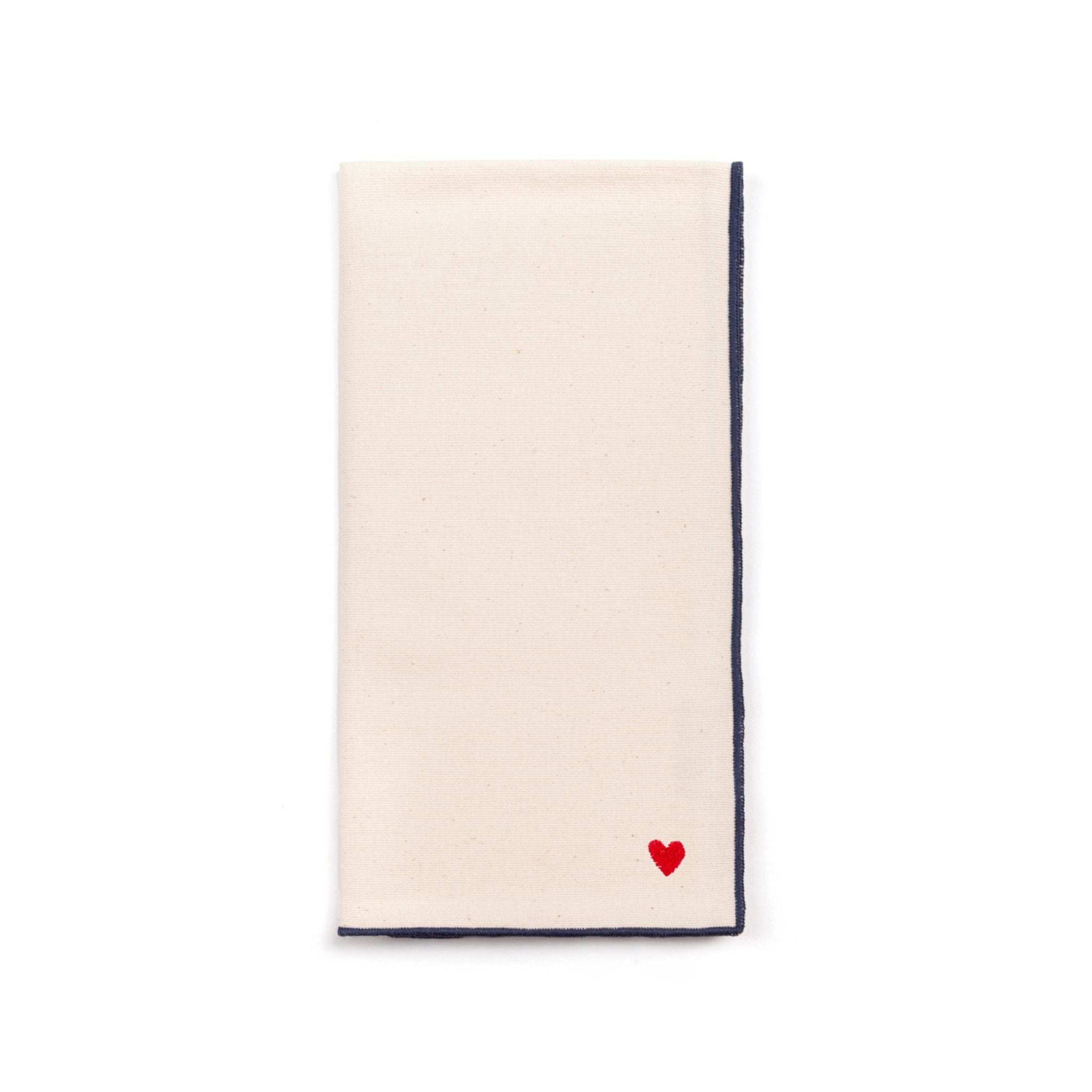Ecru Nazaré napkins with heart embroidery - Torres Novas
