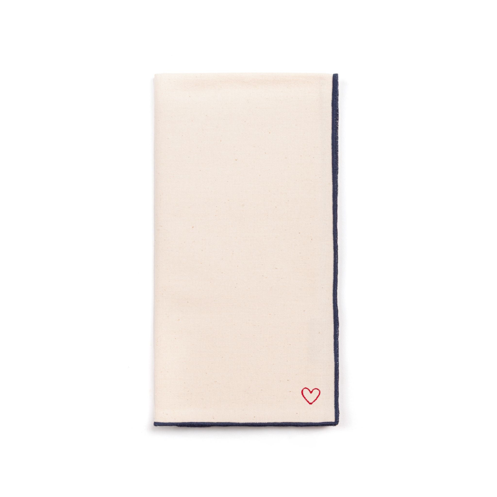 Ecru Nazaré napkins with heart embroidery - Torres Novas