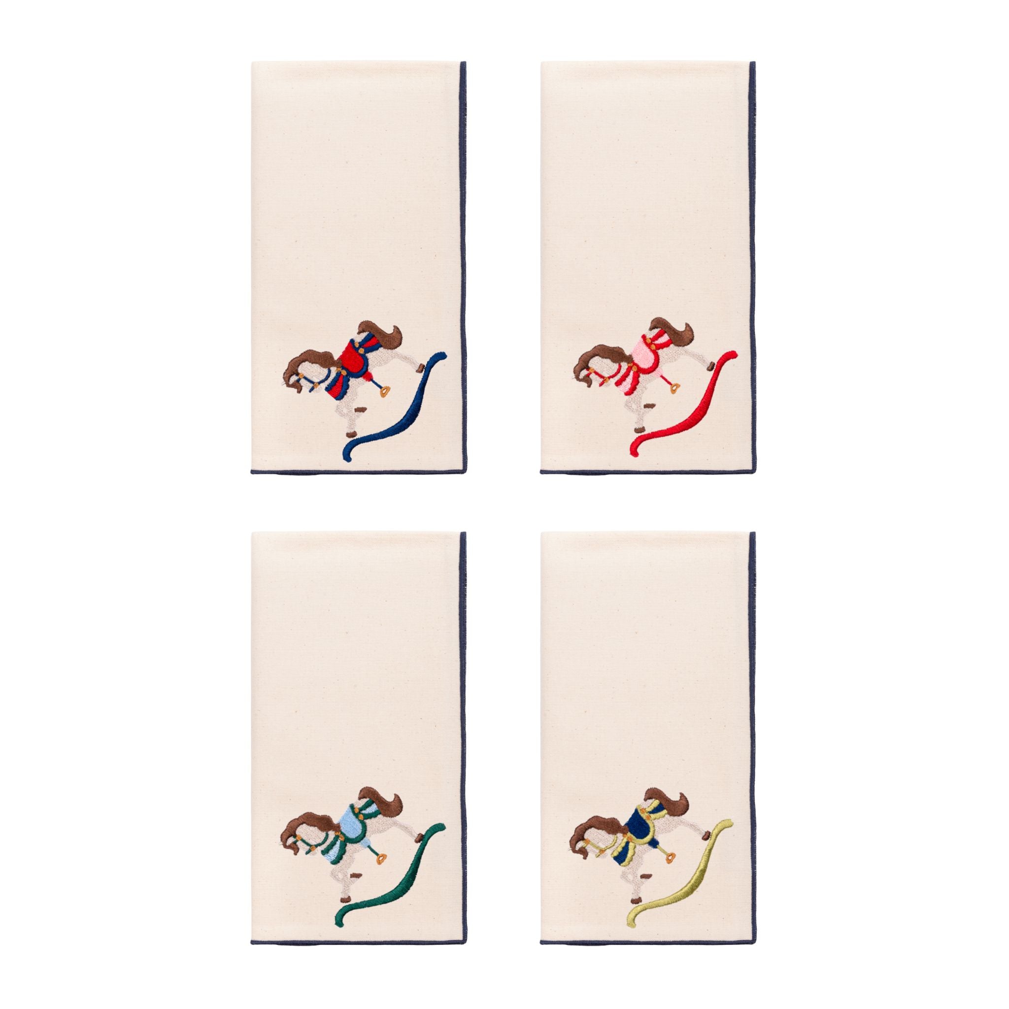 Ecru Nazaré napkins with horse embroidery - Torres Novas