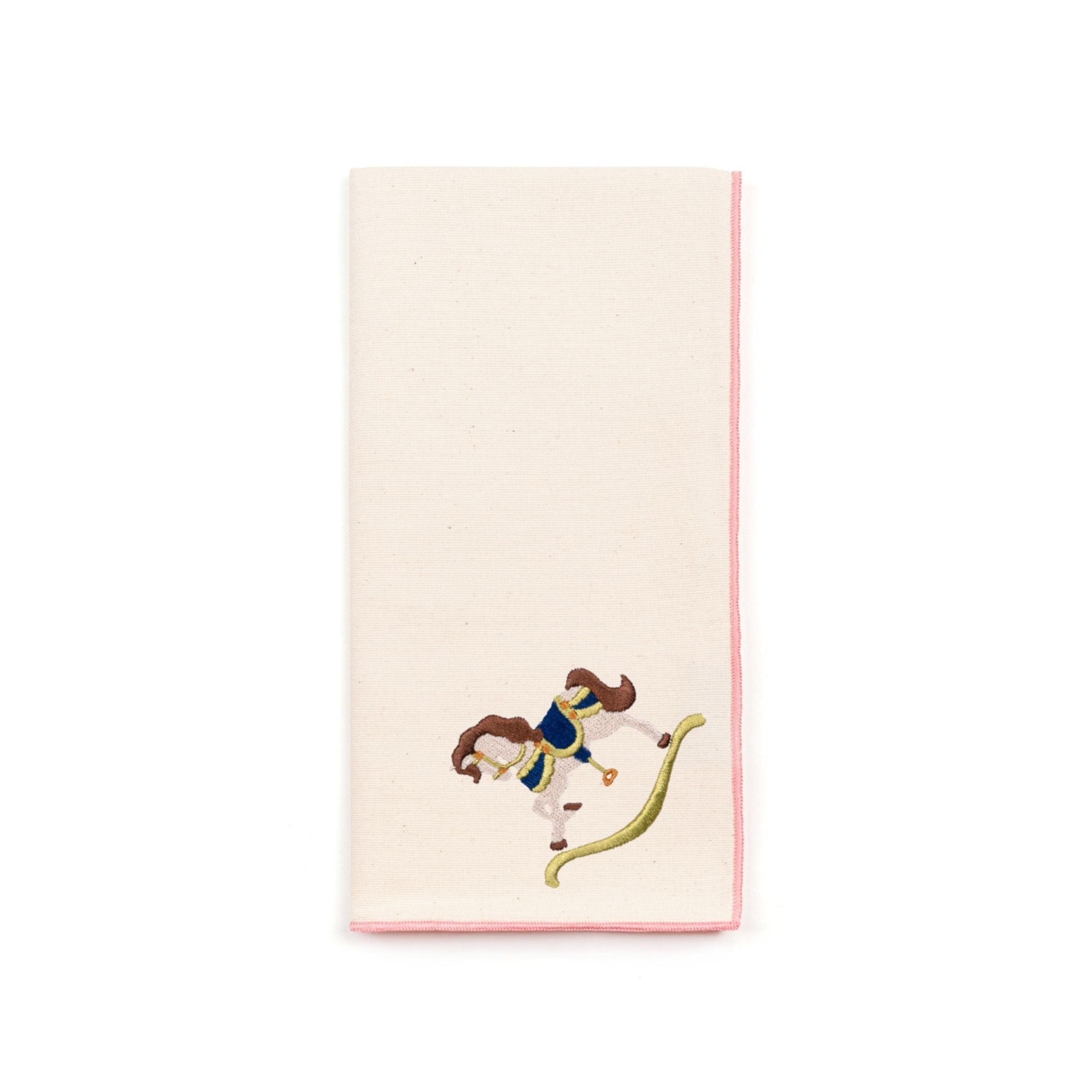 Ecru Nazaré napkins with horse embroidery - Torres Novas