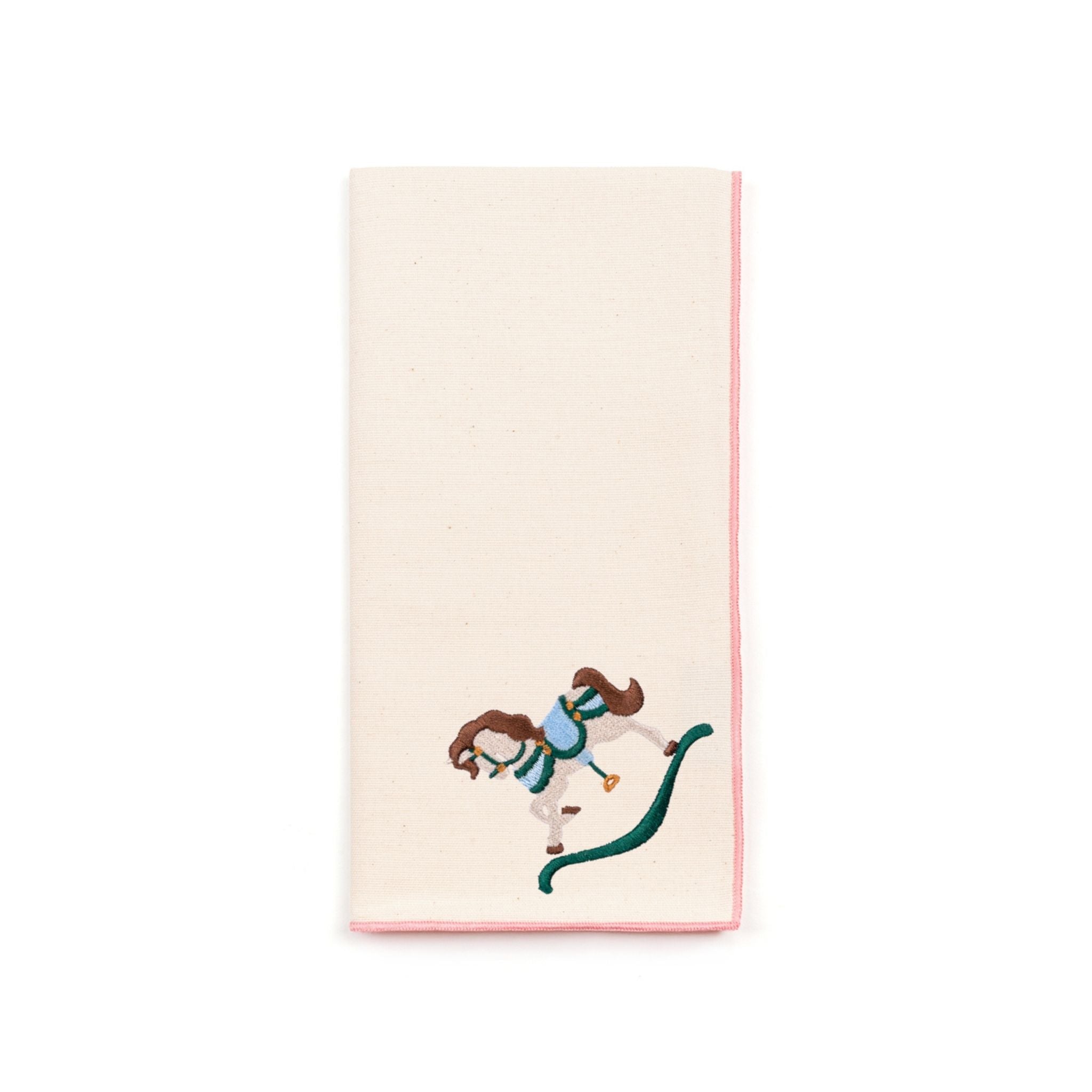 Ecru Nazaré napkins with horse embroidery - Torres Novas