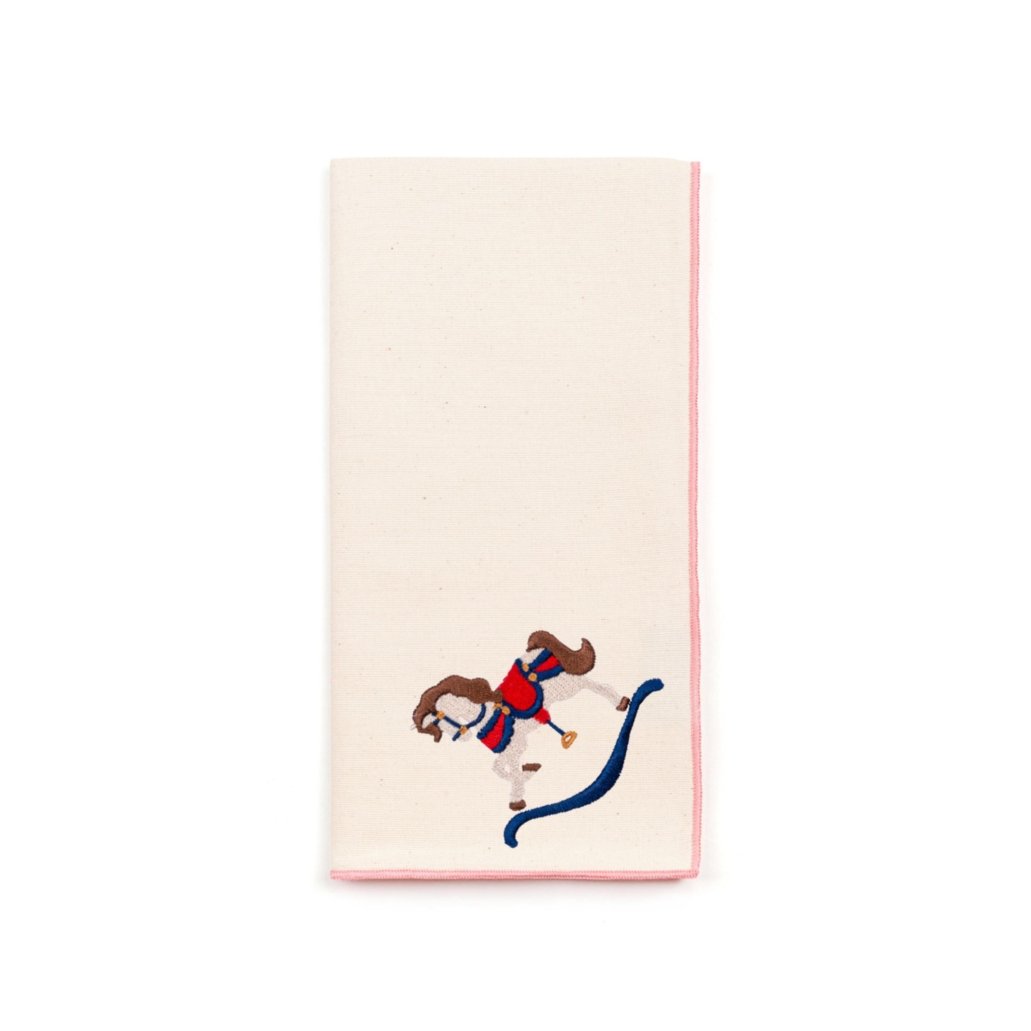 Ecru Nazaré napkins with horse embroidery - Torres Novas