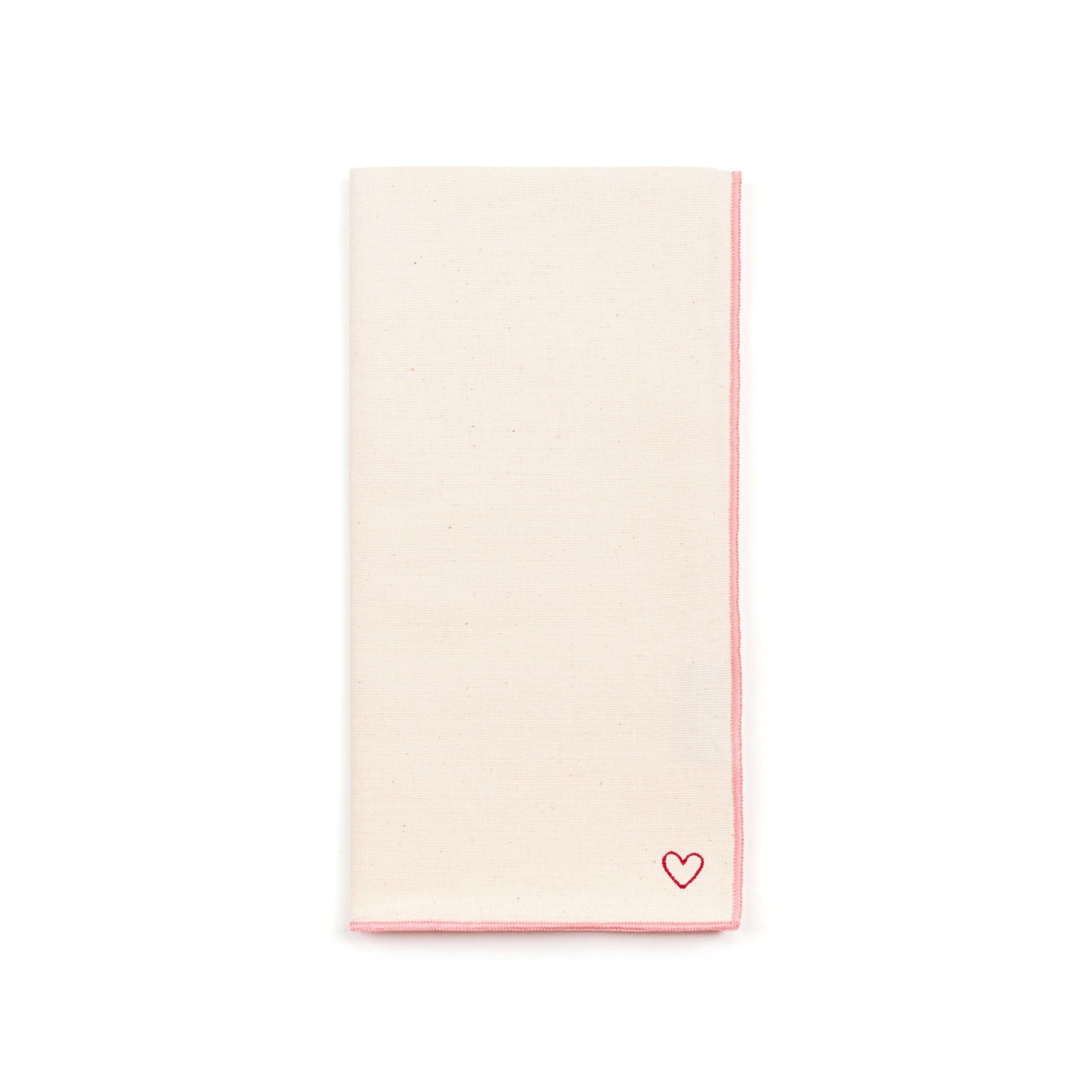 Ecru Nazaré napkins with heart embroidery - Torres Novas