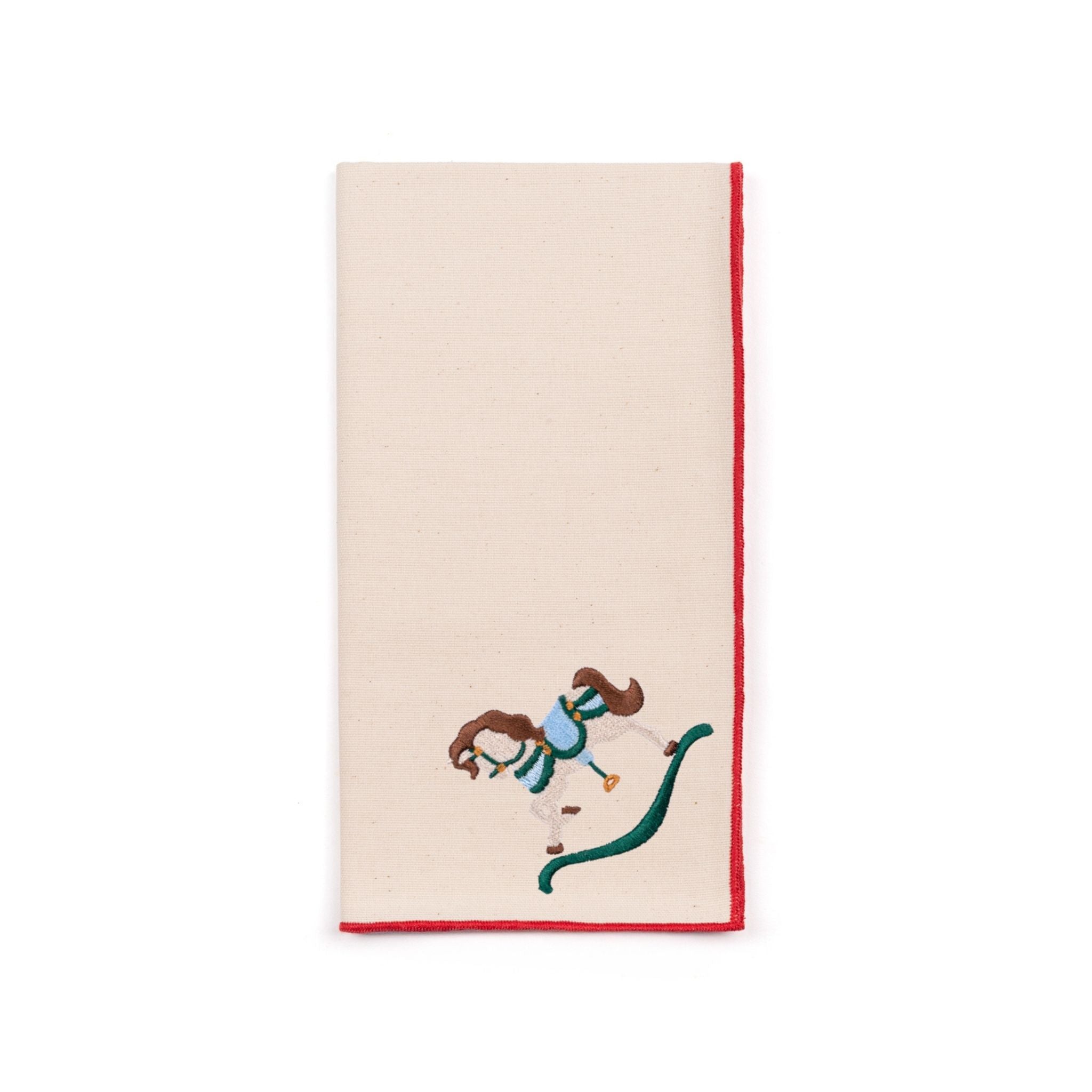 Ecru Nazaré napkins with horse embroidery - Torres Novas