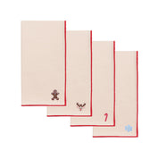 Ecru Nazaré napkins with small christmas embroidery - Torres Novas
