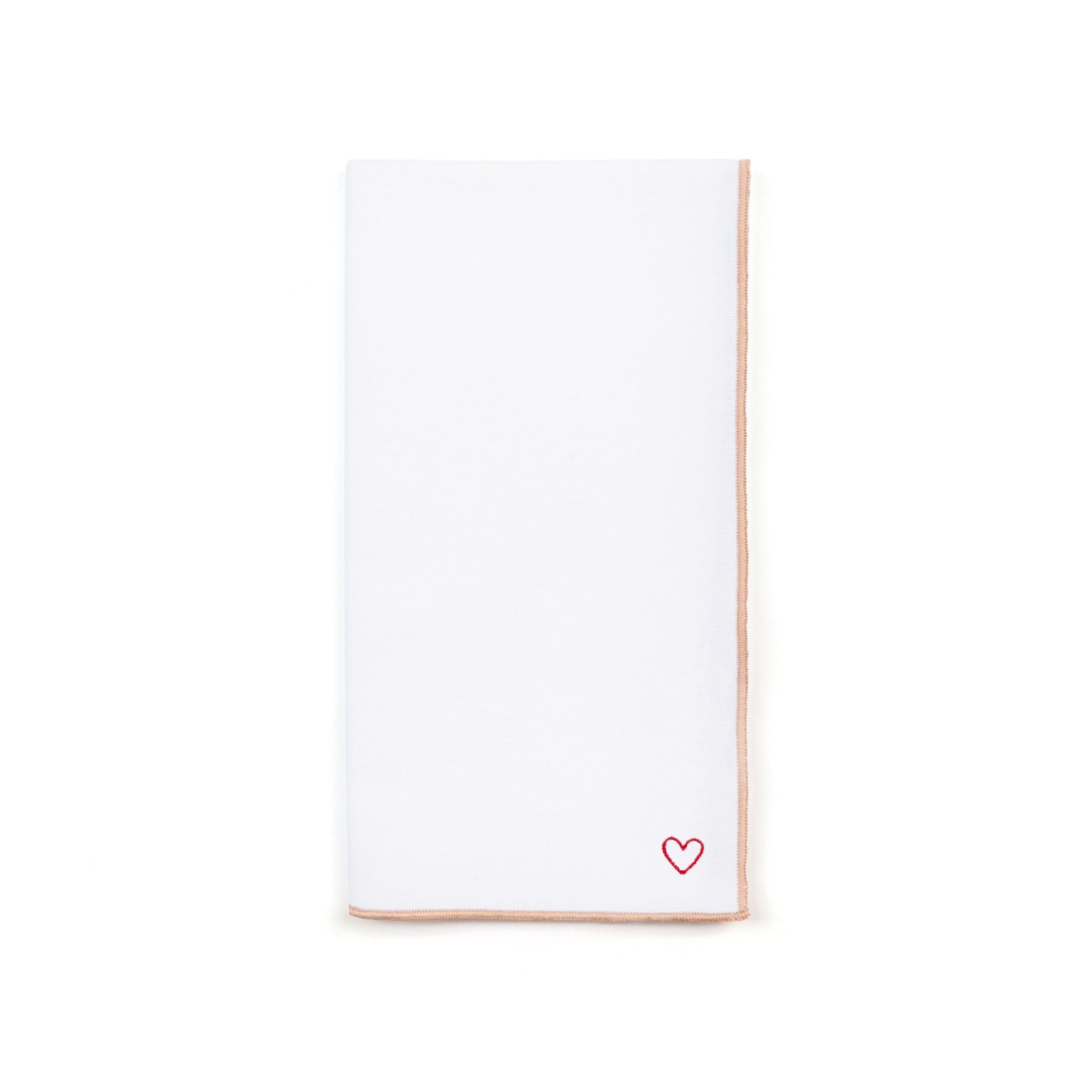 White Nazaré napkins with heart embroidery - Torres Novas