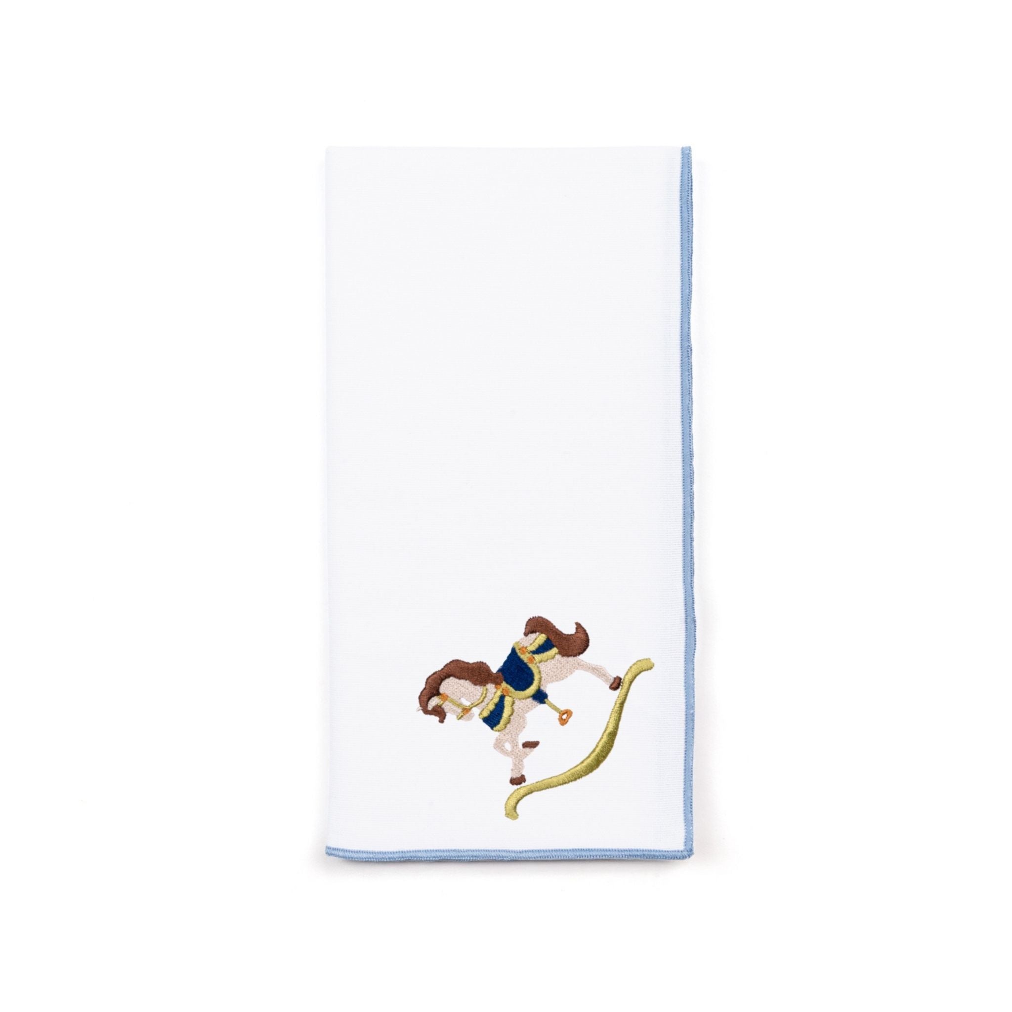 White Nazaré napkins with horse embroidery - Torres Novas