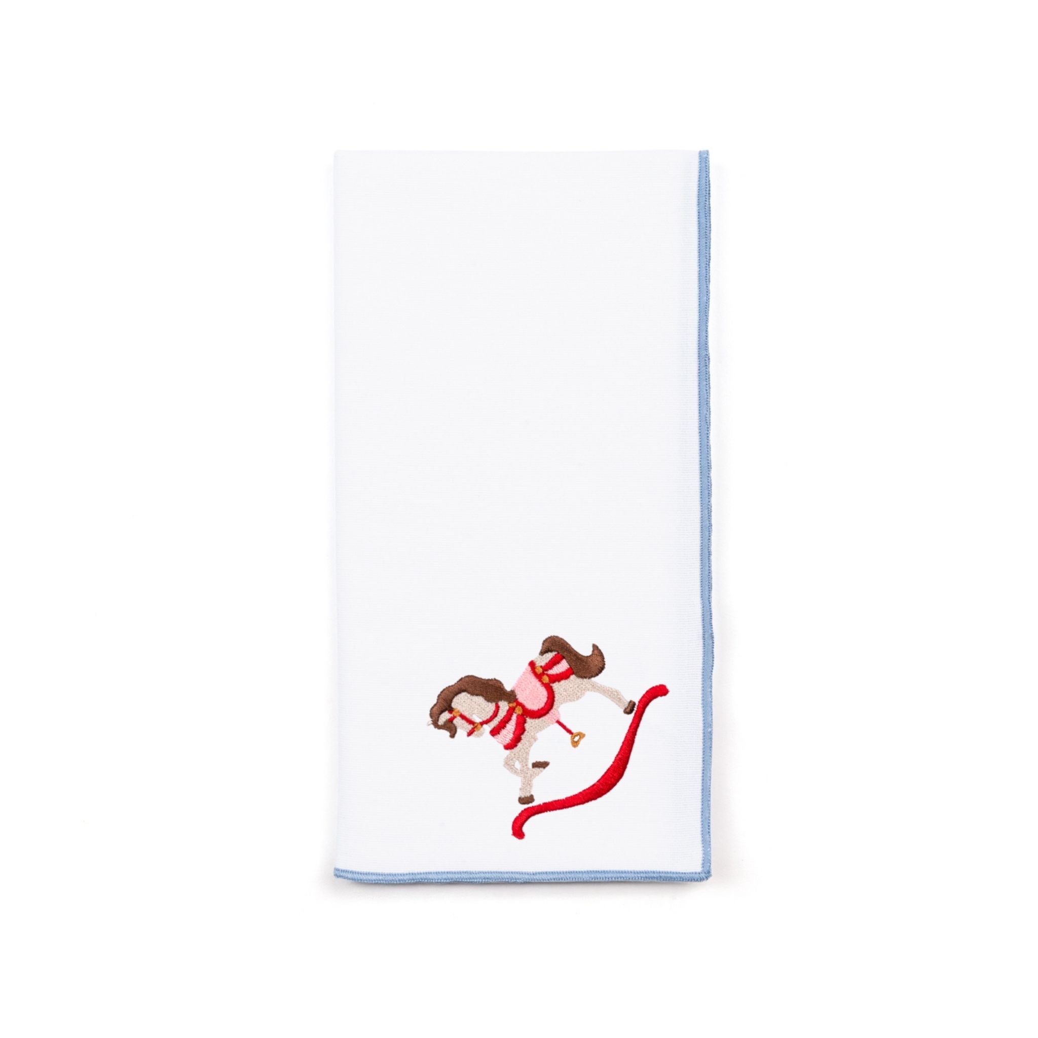 White Nazaré napkins with horse embroidery - Torres Novas