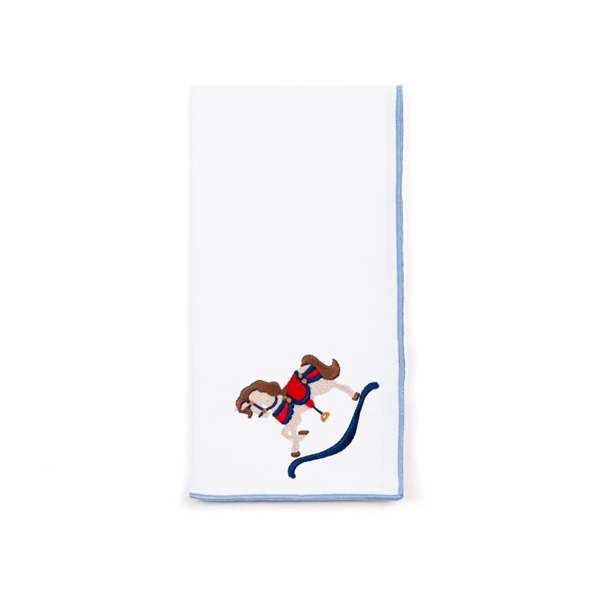 White Nazaré napkins with horse embroidery - Torres Novas