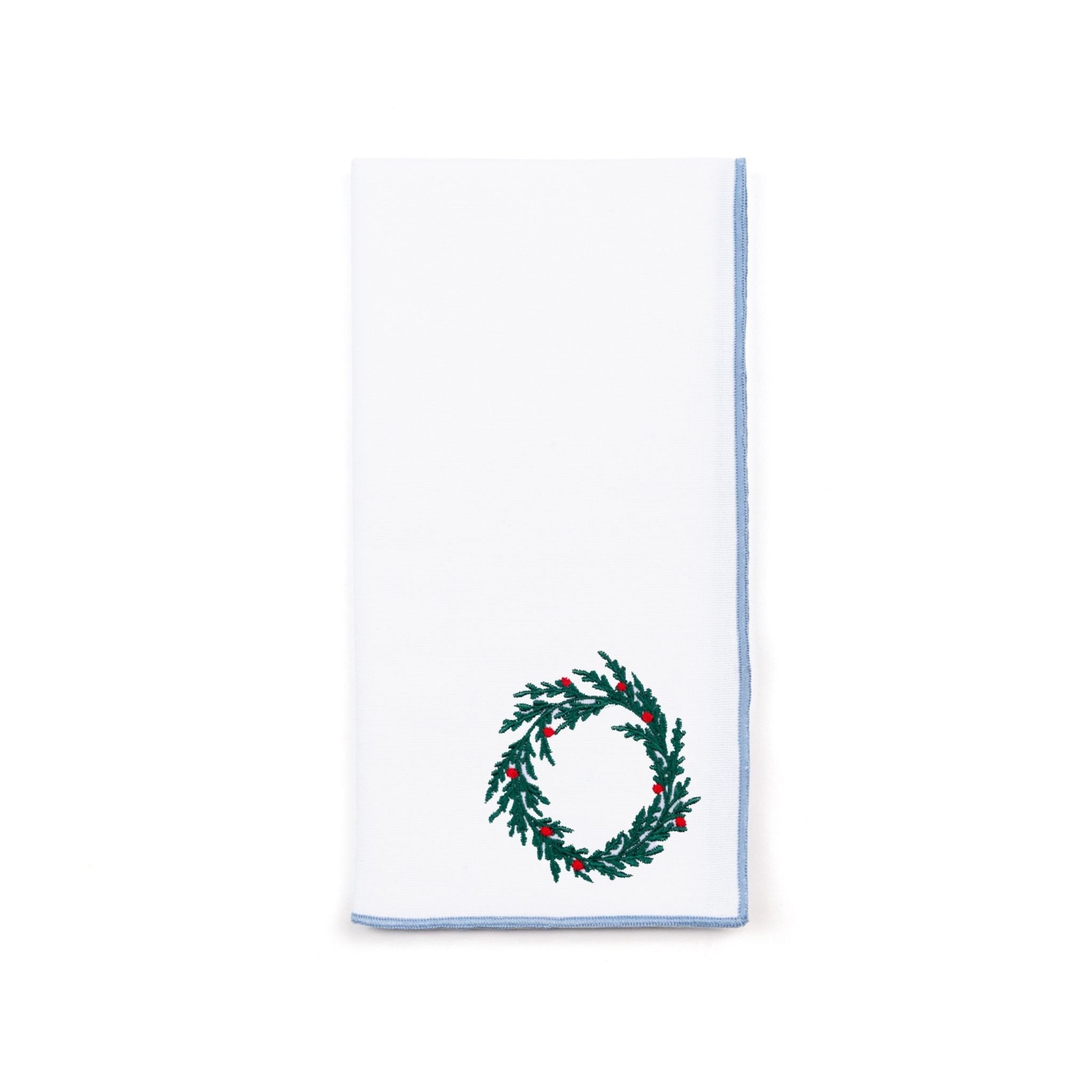 White Nazaré napkins with christmas tree and wreath embroidery - Torres Novas