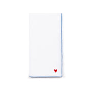 White Nazaré napkins with heart embroidery - Torres Novas