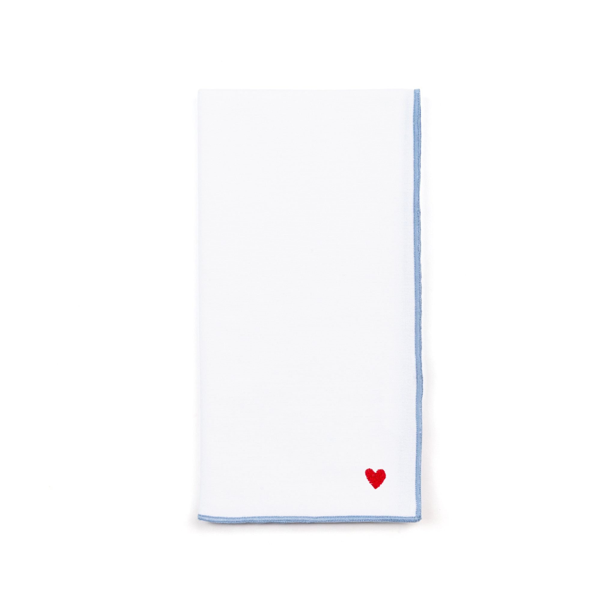 White Nazaré napkins with heart embroidery - Torres Novas