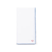 White Nazaré napkins with heart embroidery - Torres Novas