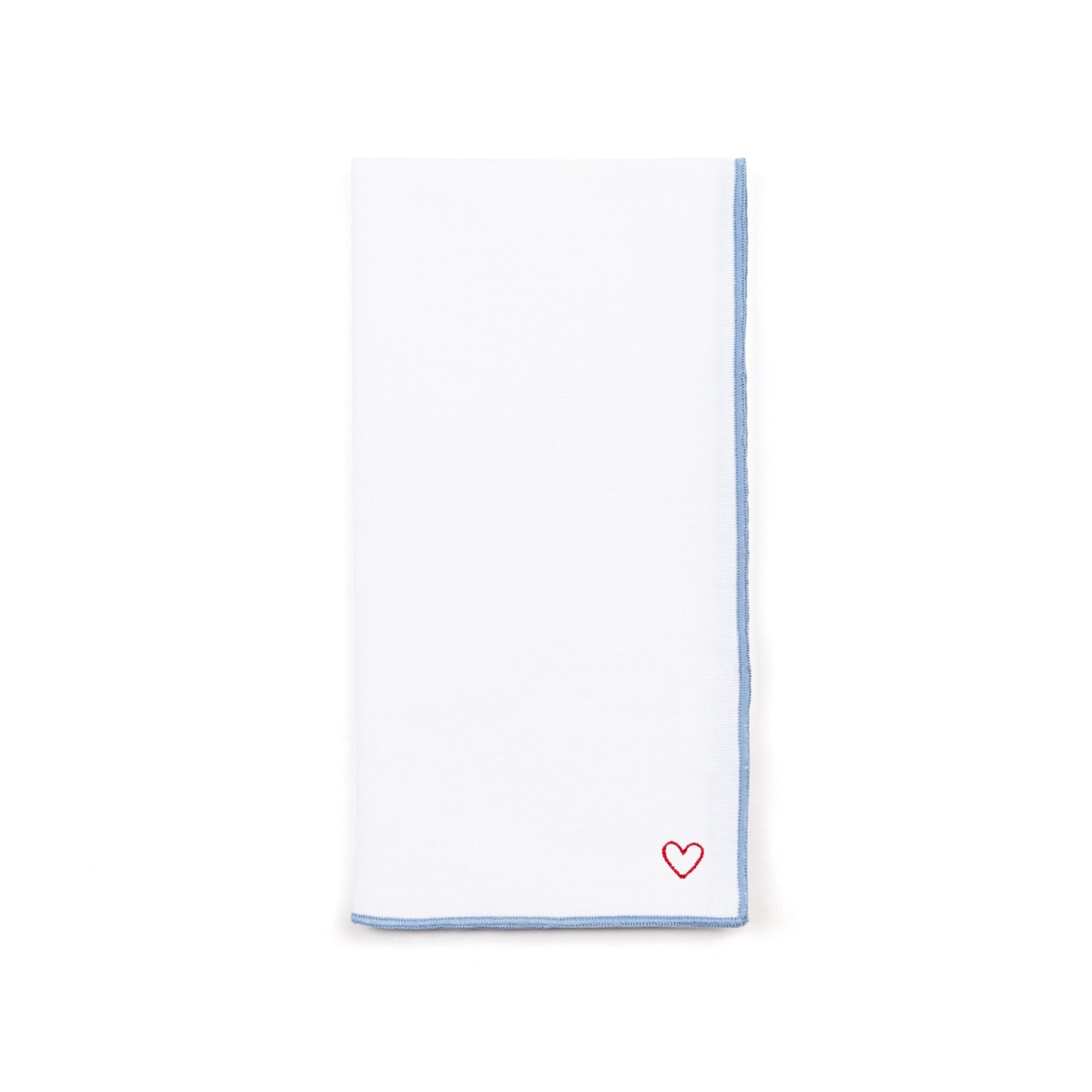 White Nazaré napkins with heart embroidery - Torres Novas