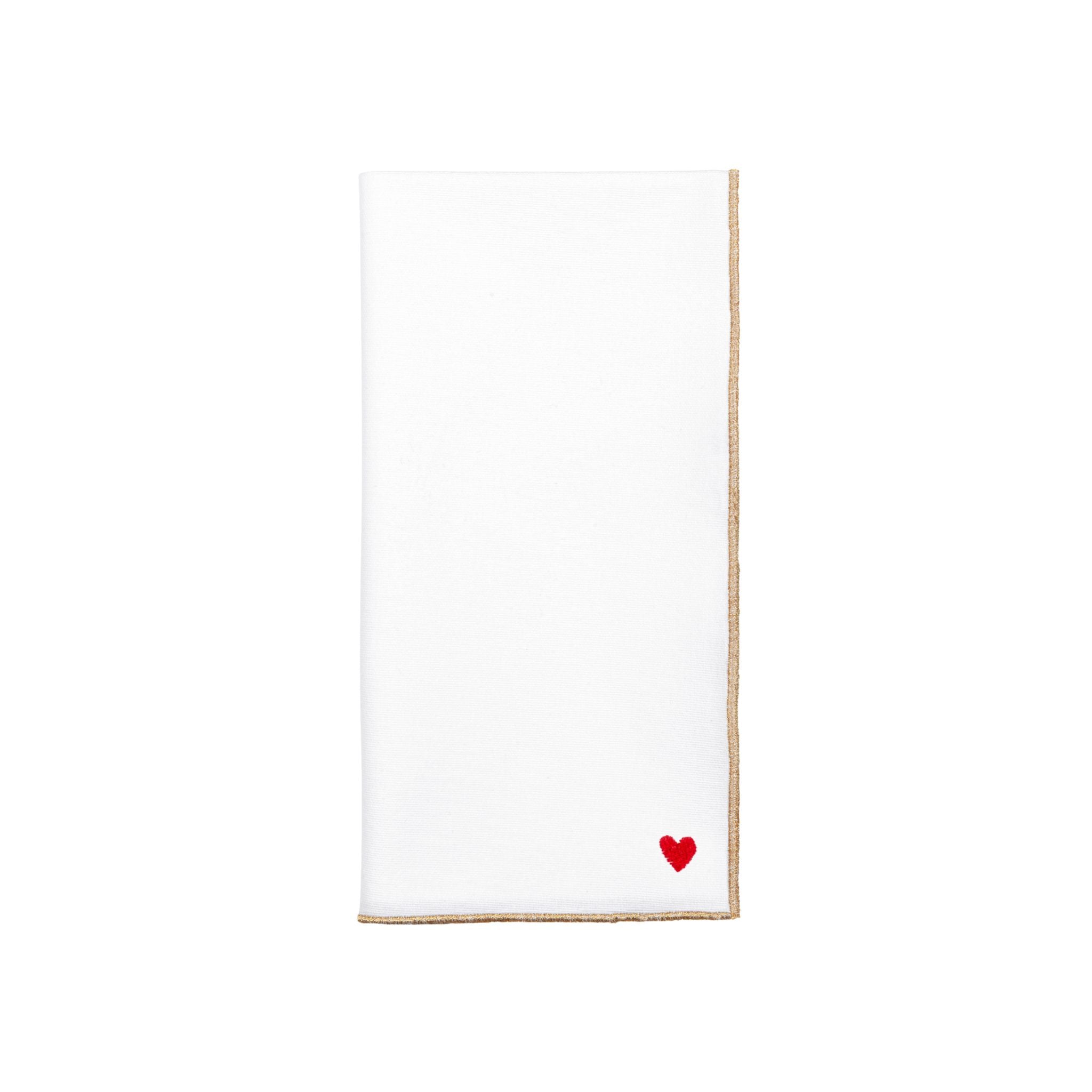 White Nazaré napkins with heart embroidery - Torres Novas