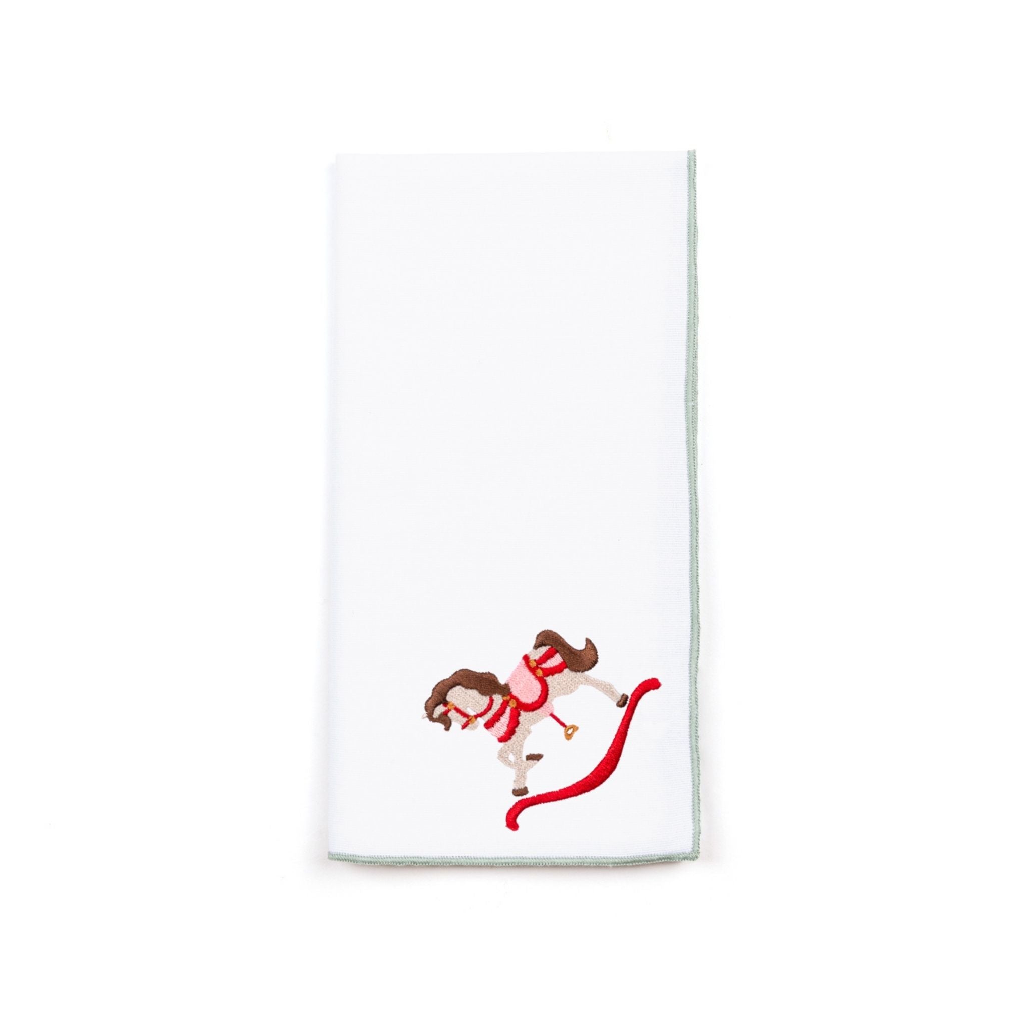 White Nazaré napkins with horse embroidery - Torres Novas