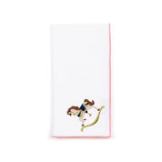 White Nazaré napkins with horse embroidery - Torres Novas