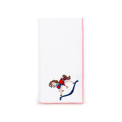 White Nazaré napkins with horse embroidery - Torres Novas