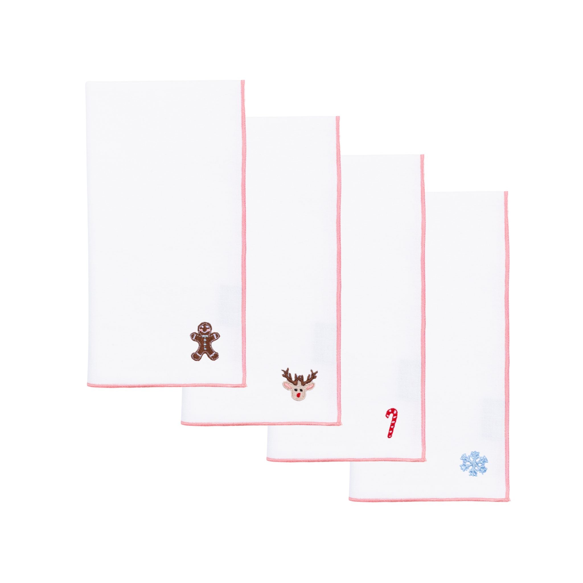 White Nazaré napkins with small christmas embroidery - Torres Novas