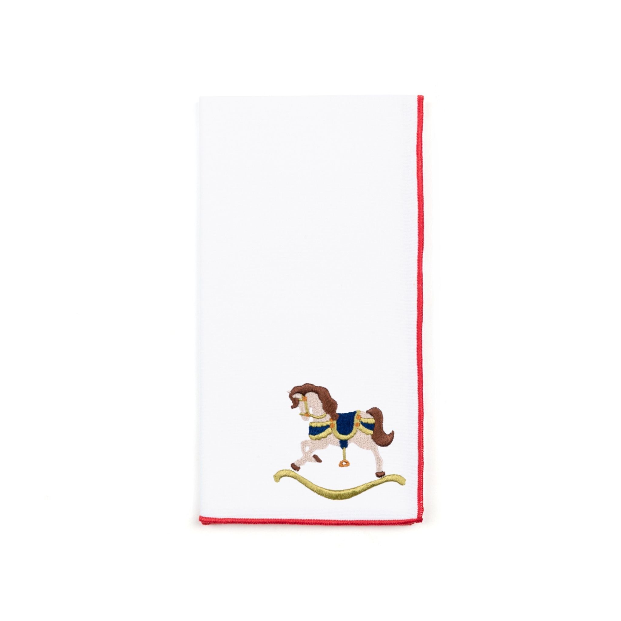 White Nazaré napkins with horse embroidery - Torres Novas