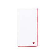White Nazaré napkins with heart embroidery - Torres Novas
