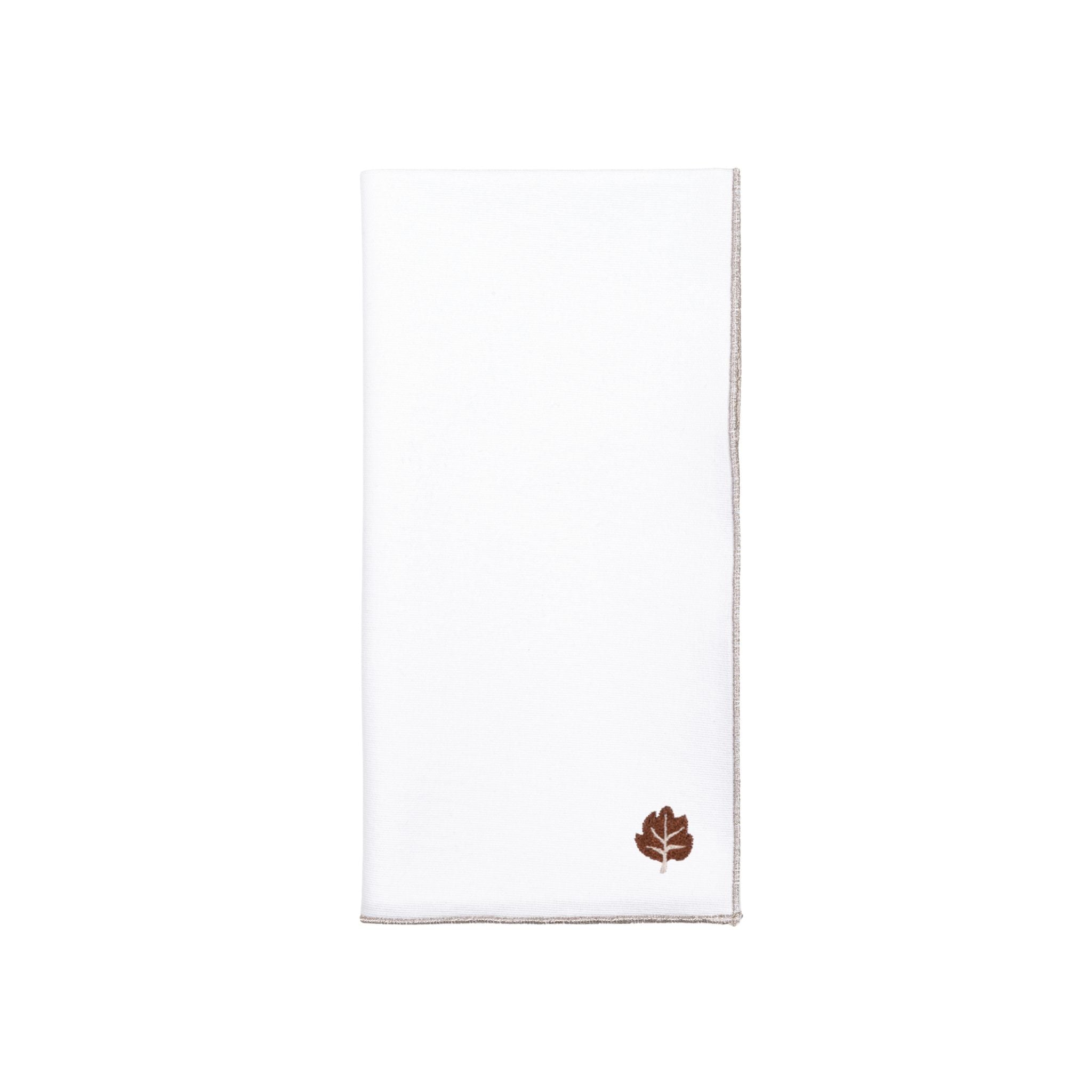 White Nazaré napkins with autumn embroidery - Torres Novas
