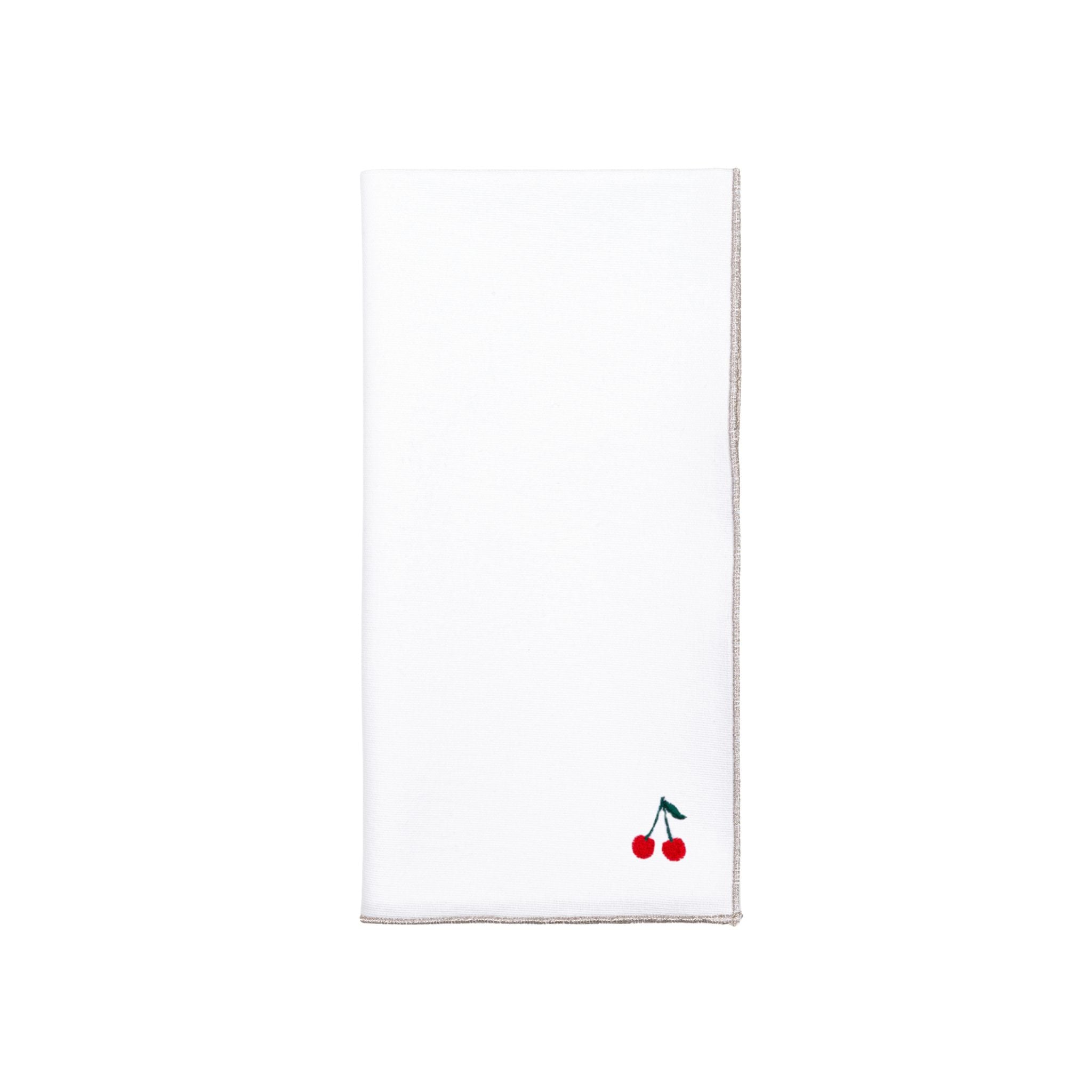 White Nazaré napkins with fruit embroidery - Torres Novas