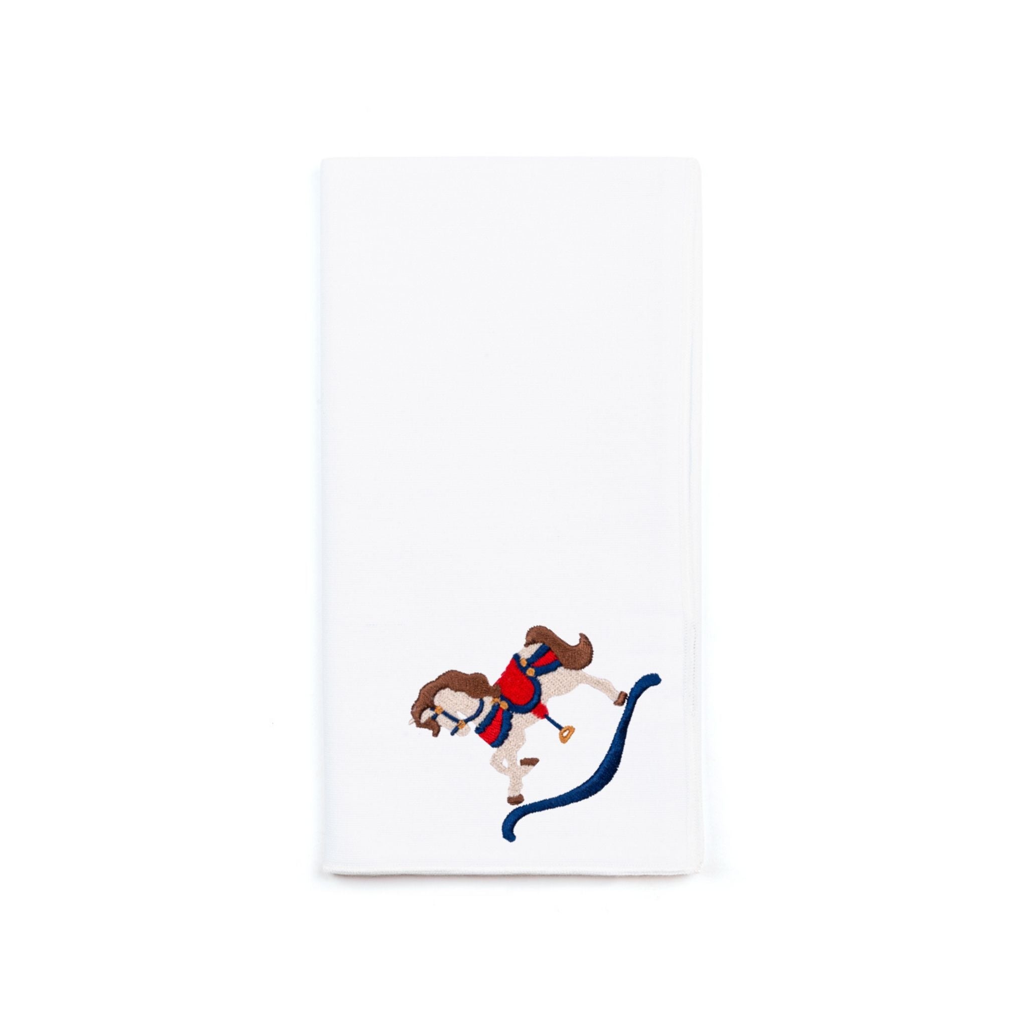 White Nazaré napkins with horse embroidery - Torres Novas