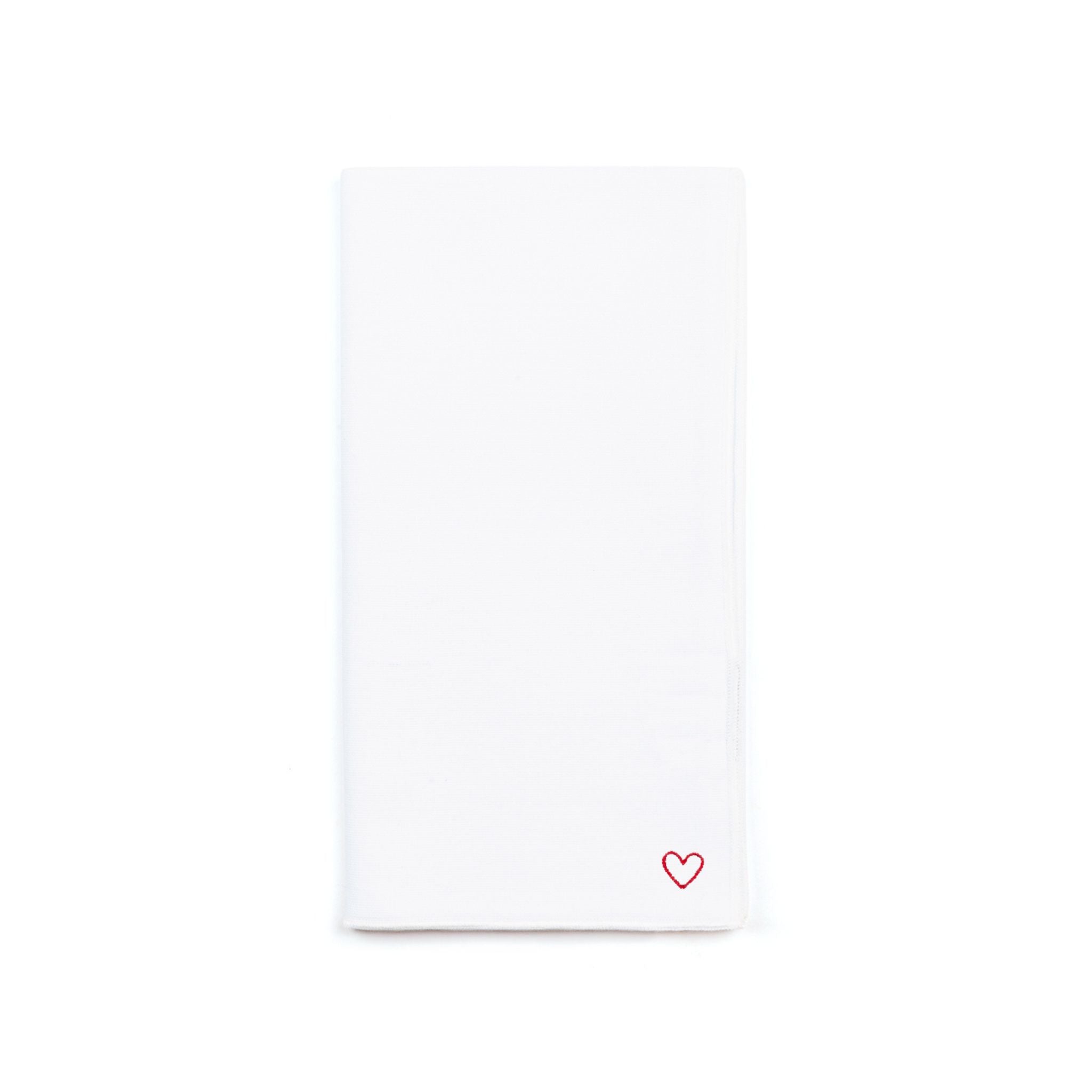 White Nazaré napkins with heart embroidery - Torres Novas