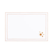 Nazaré white cotton table linen with embroidered small Christmas motifs