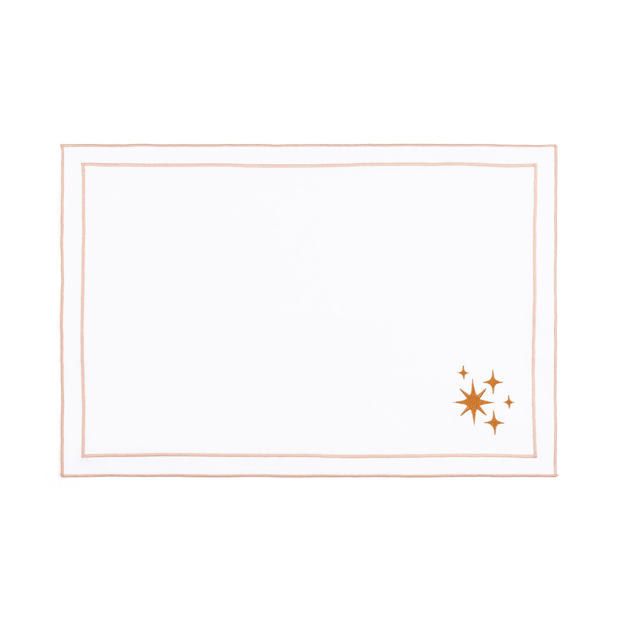 Nazaré white cotton table linen with embroidered small Christmas motifs