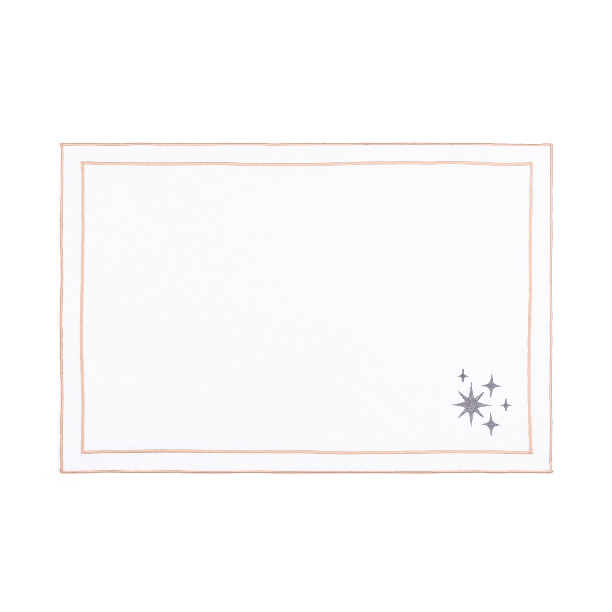 Nazaré white cotton table linen with embroidered stars