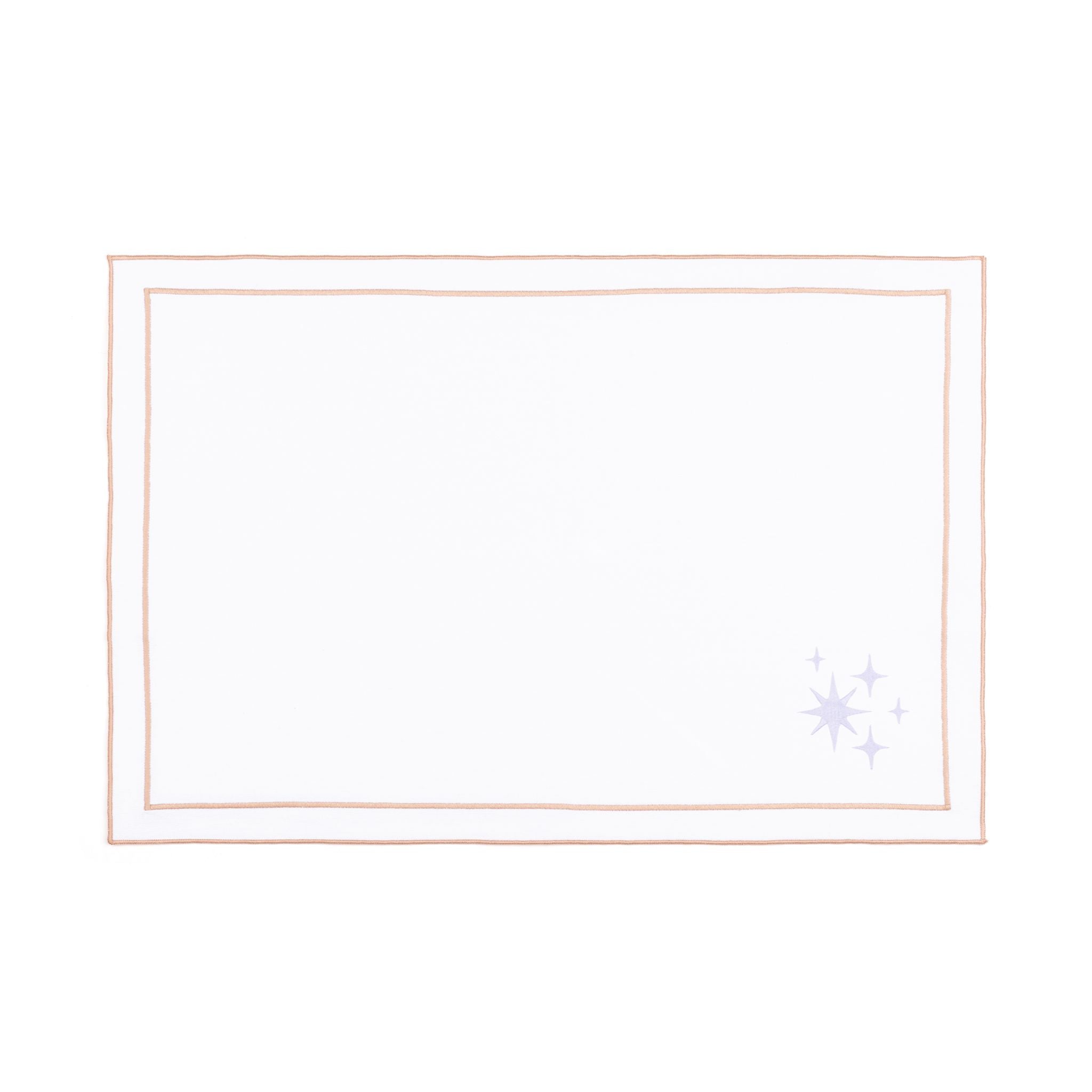 Nazaré white cotton table linen with embroidered small Christmas motifs
