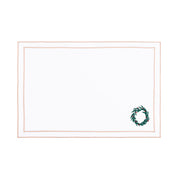 Nazaré white cotton table linen with embroidered Christmas tree and wreath