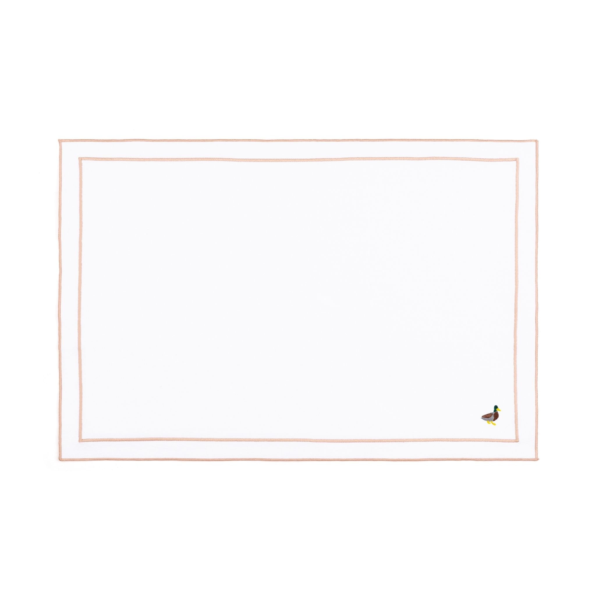 Nazaré white cotton table linen with embroidered farm animals