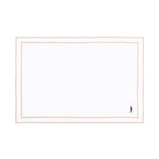 Nazaré white cotton table linen with embroidered retro sports motifs