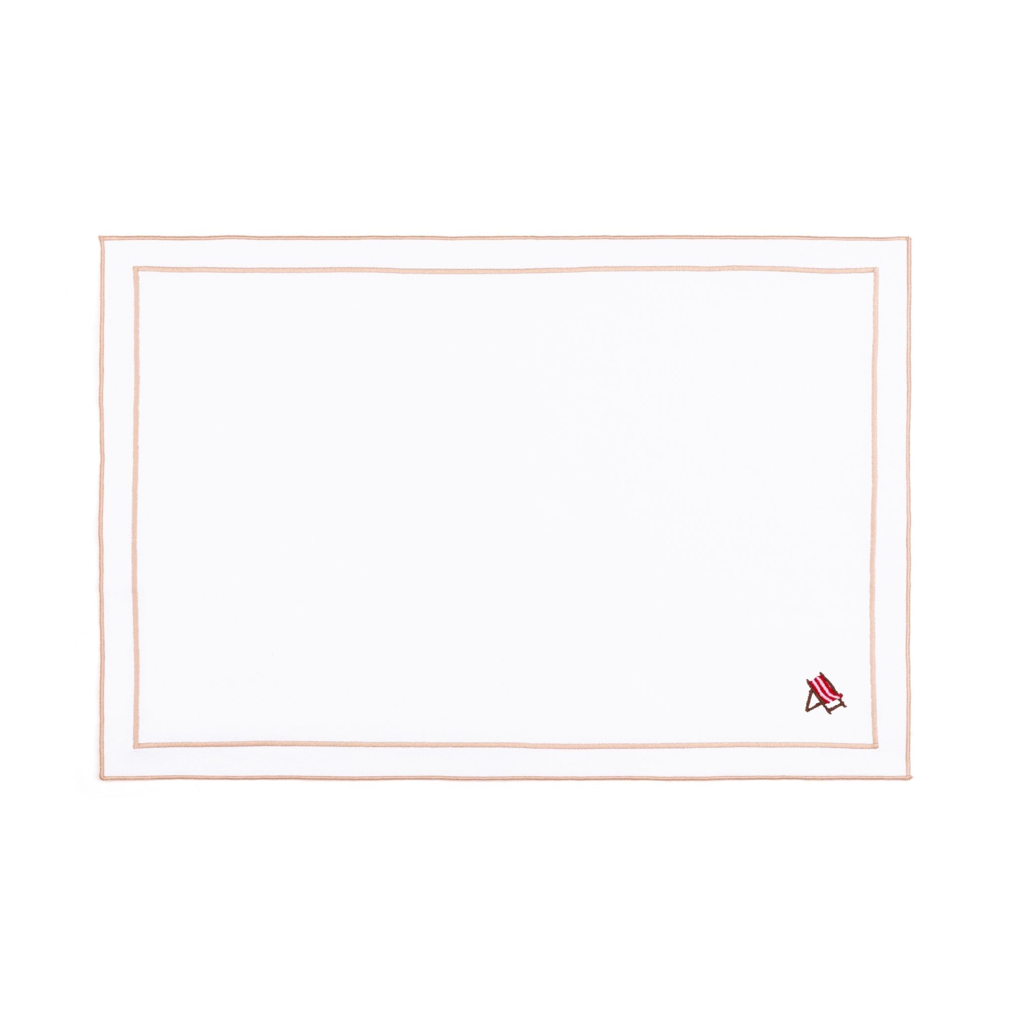 Nazaré white cotton table linen with embroidered summer motifs