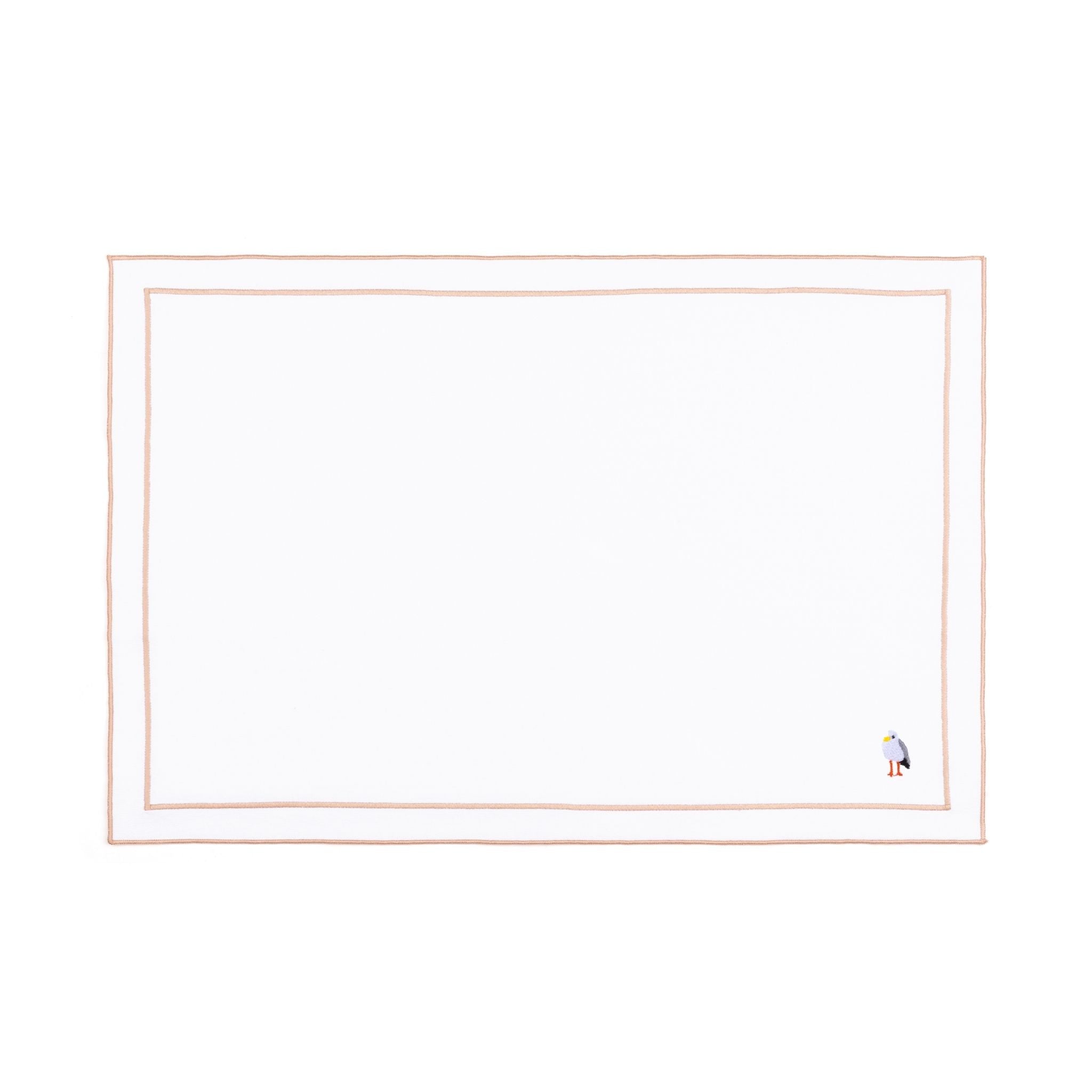 Nazaré white cotton table linen with embroidered summer motifs